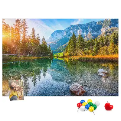 Bilder-Korktafel Fluss Berge Landschaft