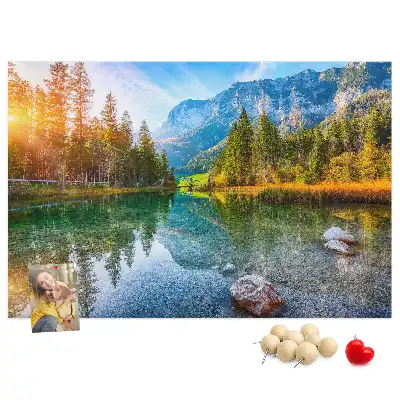 Bilder-Korktafel Fluss Berge Landschaft