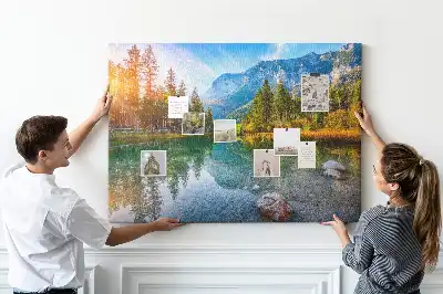 Bilder-Korktafel Fluss Berge Landschaft