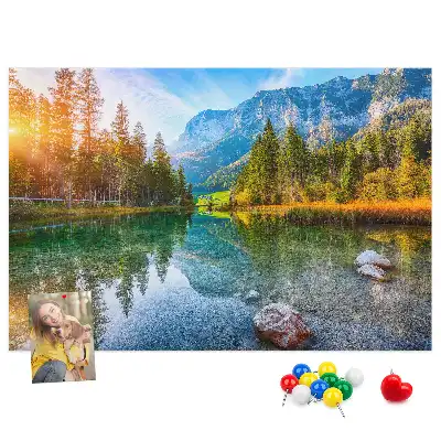 Bilder-Korktafel Fluss Berge Landschaft