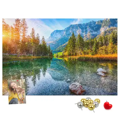 Bilder-Korktafel Fluss Berge Landschaft