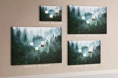 Bilder-Korktafel Nebliger Nadelwald