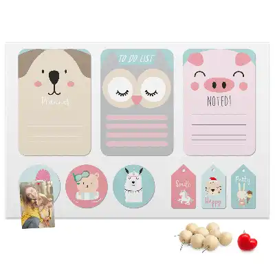 Bilder-Korktafel Glückliche Tiere