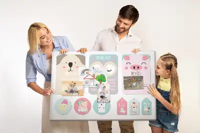 Bilder-Korktafel Glückliche Tiere