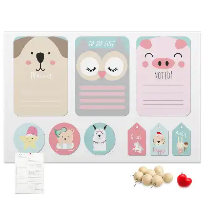 Bilder-Korktafel Glückliche Tiere