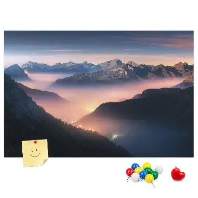 Bedruckte Korkplatte Berggipfel Landschaft