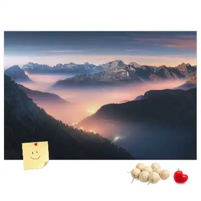 Bedruckte Korkplatte Berggipfel Landschaft