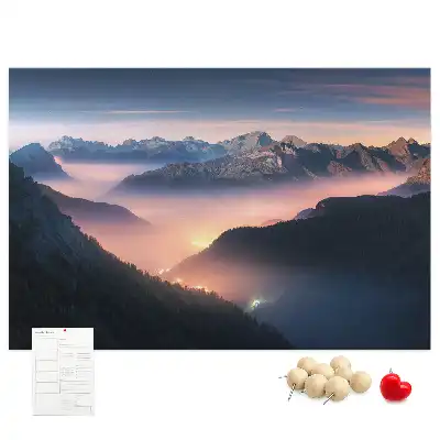 Bedruckte Korkplatte Berggipfel Landschaft