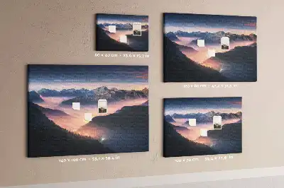 Bedruckte Korkplatte Berggipfel Landschaft