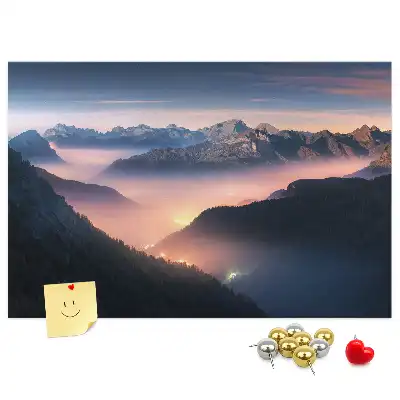 Bedruckte Korkplatte Berggipfel Landschaft