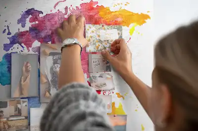 Kork Pinnwand Aquarell Weltkarte