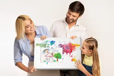 Kork Pinnwand Aquarell Weltkarte