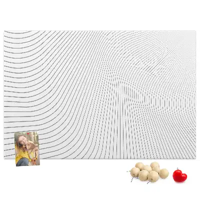 Bedruckte Korkplatte mit abstrakten Linien