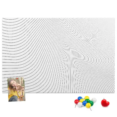 Bedruckte Korkplatte mit abstrakten Linien
