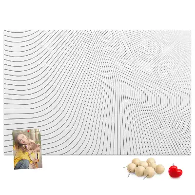Bedruckte Korkplatte mit abstrakten Linien