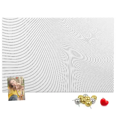 Bedruckte Korkplatte mit abstrakten Linien
