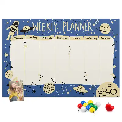 Bilder-Korktafel Kosmischer Wochenplaner