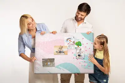 Kork-Pinnwand mit abstraktem Pastell-Motiv