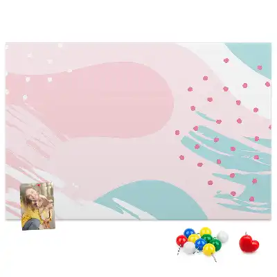 Kork-Pinnwand mit abstraktem Pastell-Motiv