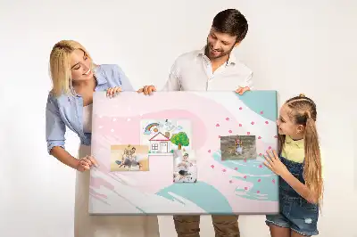 Kork-Pinnwand mit abstraktem Pastell-Motiv