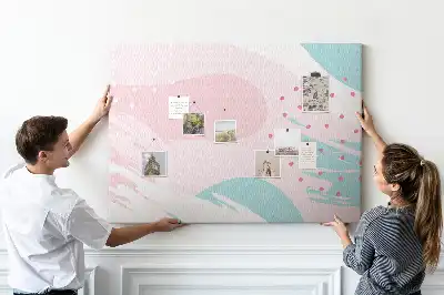 Kork-Pinnwand mit abstraktem Pastell-Motiv