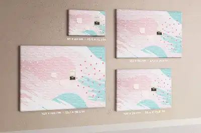 Kork-Pinnwand mit abstraktem Pastell-Motiv