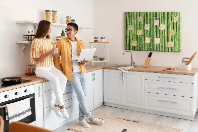 Bedruckte Korkplatte mit Bambuswand-Motiv