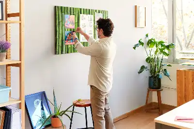 Bedruckte Korkplatte mit Bambuswand-Motiv