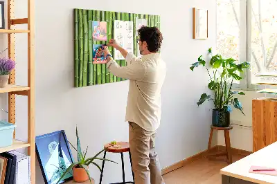 Bedruckte Korkplatte mit Bambuswand-Motiv