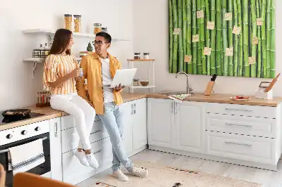 Bedruckte Korkplatte mit Bambuswand-Motiv