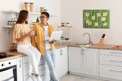 Bedruckte Korkplatte mit Bambuswand-Motiv