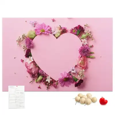 Korkpinnwand mit Blumenherz-Motiv