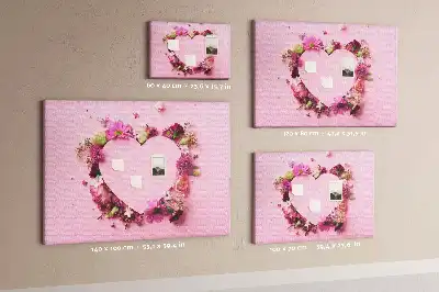 Korkpinnwand mit Blumenherz-Motiv