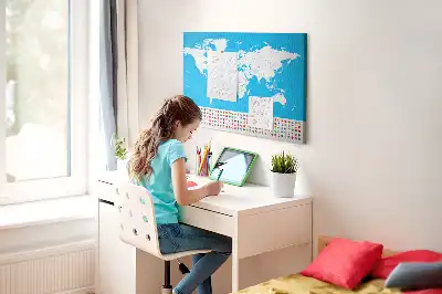 Bedruckte Korkplatte Umrisskarte von Ländern