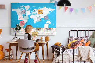 Bedruckte Korkplatte Umrisskarte von Ländern