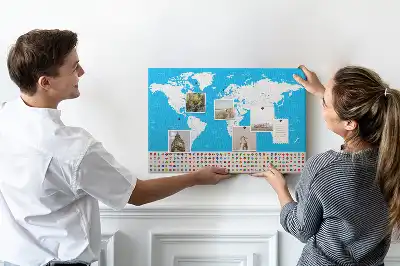 Bedruckte Korkplatte Umrisskarte von Ländern