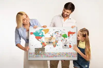 Kork Pinnwand Bunte Weltkarte