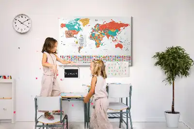 Kork Pinnwand Bunte Weltkarte