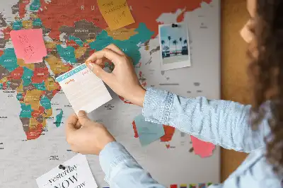 Kork Pinnwand Bunte Weltkarte