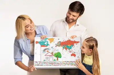 Kork Pinnwand Bunte Weltkarte