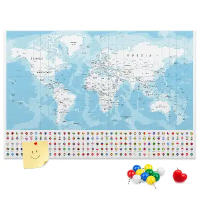 Bilder-Korktafel Illustration der Kontinentkarte