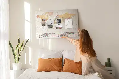 Bedruckte Korkplatte mit Weltkarte