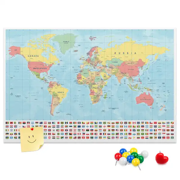 Pinnwand Geografie Weltkarte