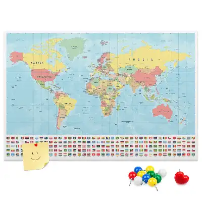 Pinnwand Geografie Weltkarte