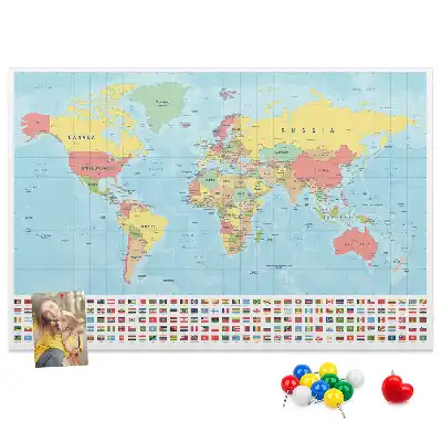 Pinnwand Geografie Weltkarte