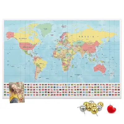 Pinnwand Geografie Weltkarte