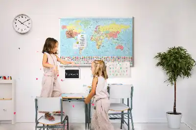 Pinnwand Geografie Weltkarte