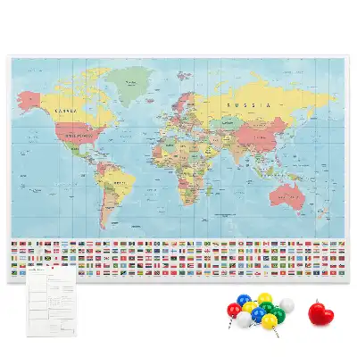 Pinnwand Geografie Weltkarte