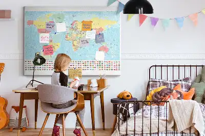Pinnwand Geografie Weltkarte