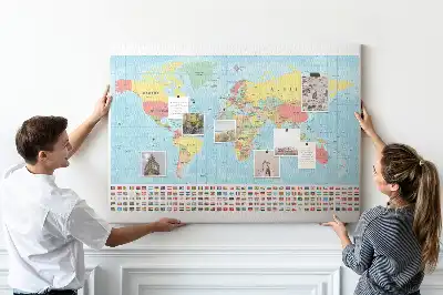 Pinnwand Geografie Weltkarte